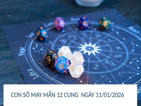 Con số may mắn ngày 11/01/2026 chủ nhật 12 cung hoàng đạo